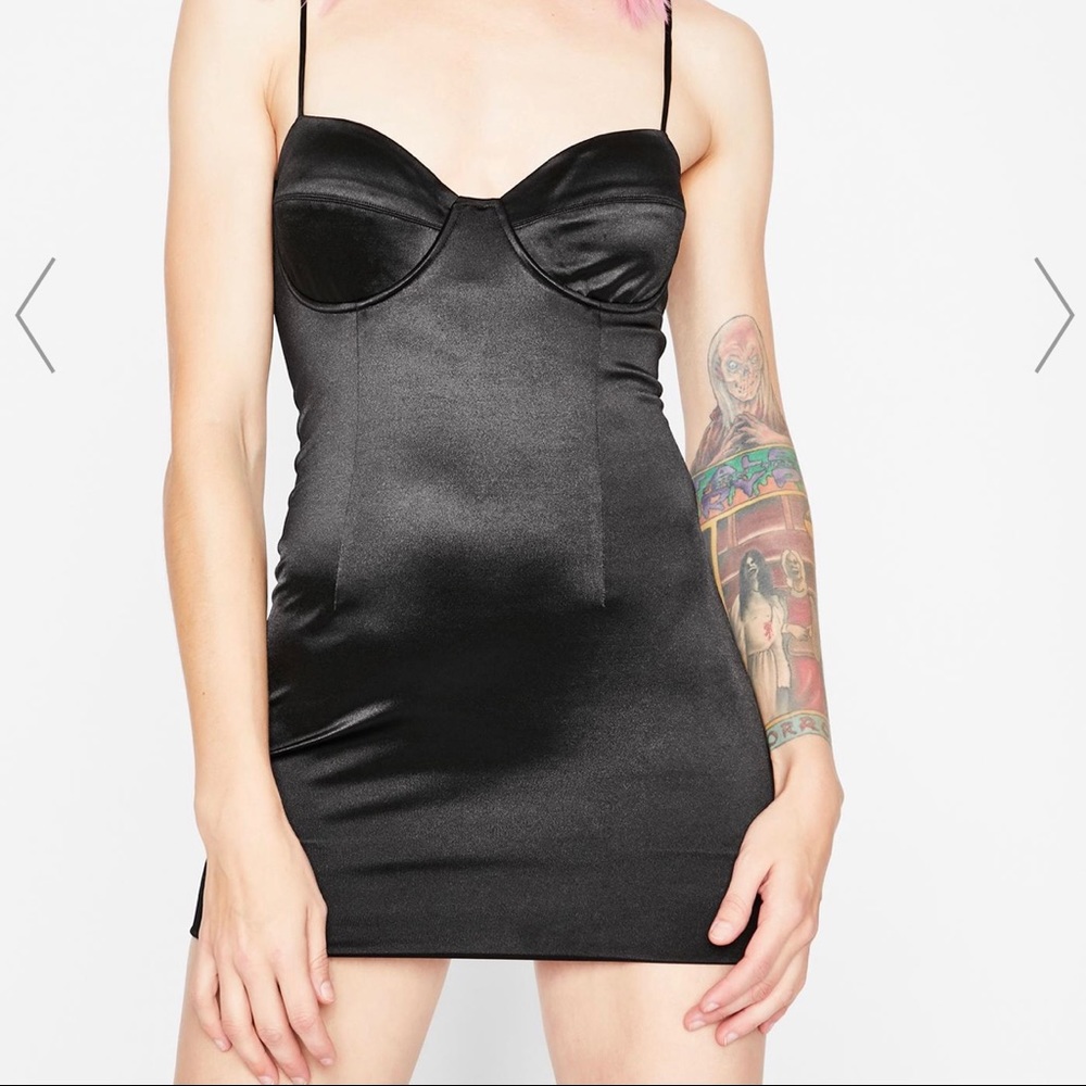 Current Mood: Late Night Text Satin Dress 🕶